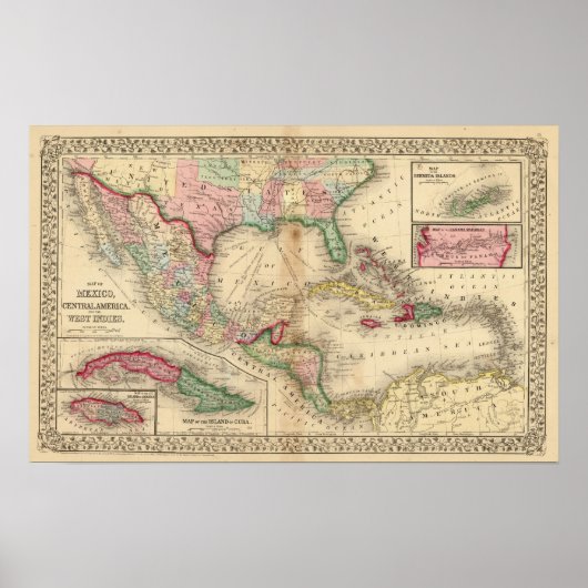 Mexiko, Mittelamerika, Westindien Poster (Vorne)