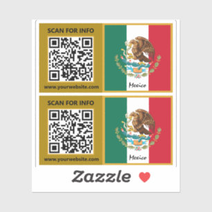 Mexiko Moderne QR-Code-Aufkleber, mexikanische Fla Aufkleber