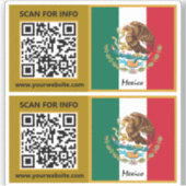 Mexiko Moderne QR-Code-Aufkleber, mexikanische Fla Aufkleber (Vorderseite)