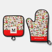 Mexiko | Muster der Symbole Ofenhandschuh & Topflappen-Set (Vorderseite)