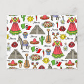 Mexiko | Muster der Symbole Postkarte (Vorderseite)