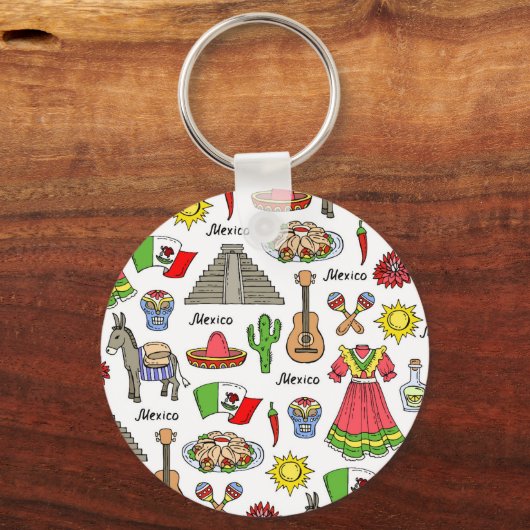 Mexiko | Muster der Symbole Schlüsselanhänger (Vorderseite)