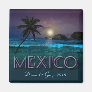 Mexiko Nacht am Strand (anpassbar) Magnet