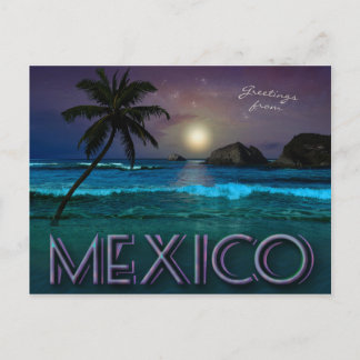 Mexiko Nacht am Strand (anpassbar) Postkarte