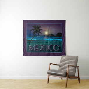 Mexiko Nacht am Strand Wandteppich