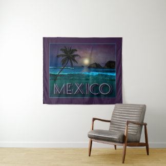 Mexiko Nacht am Strand Wandteppich