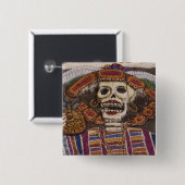Mexiko, Oaxaca. Sand-Tapete (Tapete de Arena) Button (Vorne & Hinten)