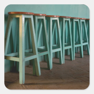 Mexiko, Oaxaca, Wand an grünen Bar Quadratischer Aufkleber