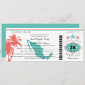 Mexiko Palm Tree Starfish Boarding Hochzeit Einladung (Vorne/Hinten)