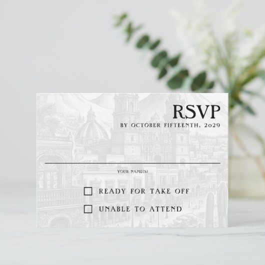 Mexiko-Pass RSVP Karte (Stehend Vorderseite)