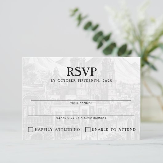 Mexiko-Pass RSVP Karte (Stehend Vorderseite)