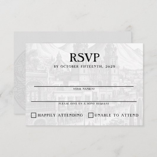 Mexiko-Pass RSVP Karte (Vorne/Hinten)