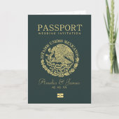 Mexiko-Passport-Hochzeit in Urlaubsort Einladung (Vorderseite)
