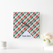 Mexiko - Personalisierte mexikanische Flagge Quadratische Wanduhr (Zuhause)
