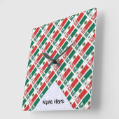 Mexiko - Personalisierte mexikanische Flagge Quadratische Wanduhr (Winkel)