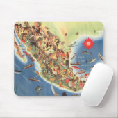 Mexiko Piktoriale Karte von Miguel Gomez Medina Mousepad (Mit Mouse)