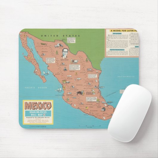 Mexiko - Planstelle "Headline Focus Wall Map" Mousepad (Mit Mouse)