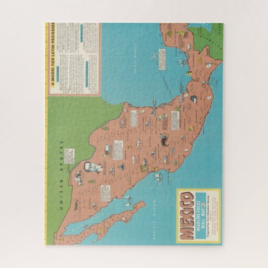 Mexiko - Planstelle "Headline Focus Wall Map" Puzzle (Vertikal)