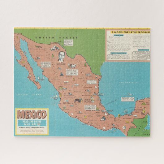 Mexiko - Planstelle "Headline Focus Wall Map" Puzzle (Horizontal)