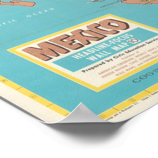 Mexiko - Planumriss Poster (Ecke)