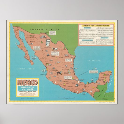 Mexiko - Planumriss Poster (Vorne)