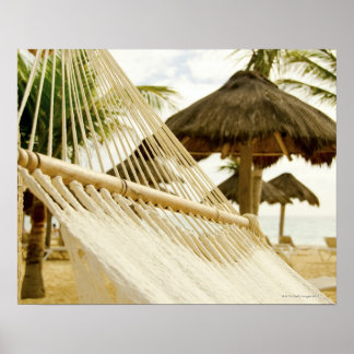 Mexiko, Playa del Carmen, Hängematte am Strand Poster