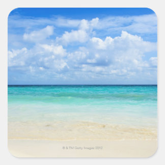 Mexiko, Playa del Carmen, tropischer Strand Quadratischer Aufkleber