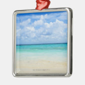 Mexiko, Playa del Carmen, tropischer Strand Silbernes Ornament (Links)
