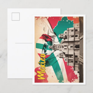 Mexiko Pop-Art-Reiseillustration Postkarte