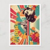 Mexiko Pop Kunstreise Illustration Postkarte (Vorderseite)