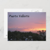 Mexiko Puerta Vallarta Sonnenuntergang Urlaub Postkarte (Vorne/Hinten)