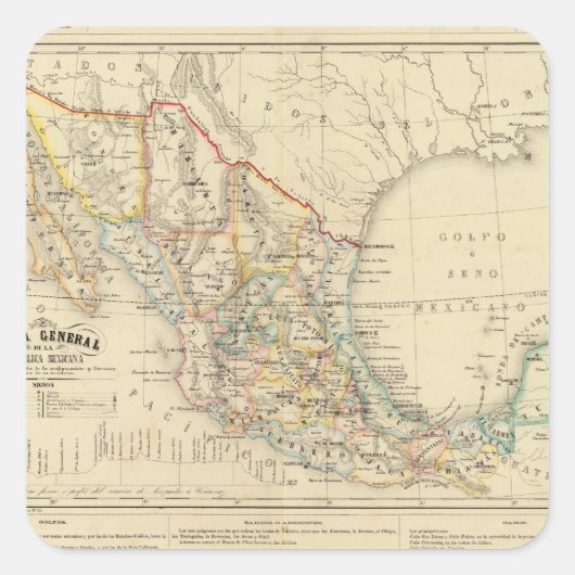 Mexiko Quadratischer Aufkleber (Vorderseite)