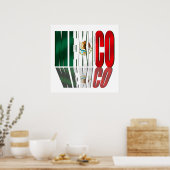 Mexiko Reflektionslogo-Flagge für Mexikaner Poster (Küche)