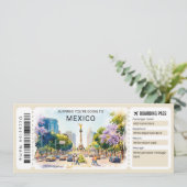 Mexiko-Reise-Boarding-Pass-Ticket Einladung (Stehend Vorderseite)
