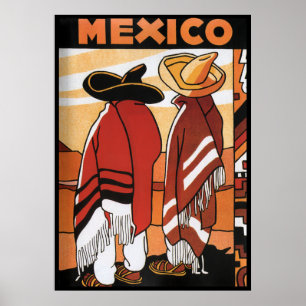 Mexiko ~ Reise-Plakat-Mexikaner Zarapes Poster