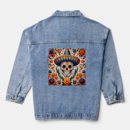 Mexiko | Reisen Vintag Retro Candy Skull Jeansjacke