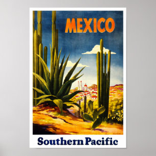 Mexiko-Reiseplakat im Retro-Stil Poster