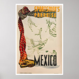 Mexiko-Reiseplakat Mexikanische Kunst Sportsman's Poster