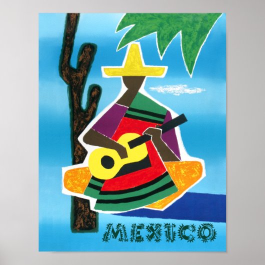 Mexiko Reiseplakat. Poster (Vorne)
