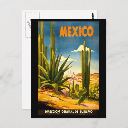 Mexiko Reiseplakat Postkarte (Vorne/Hinten)