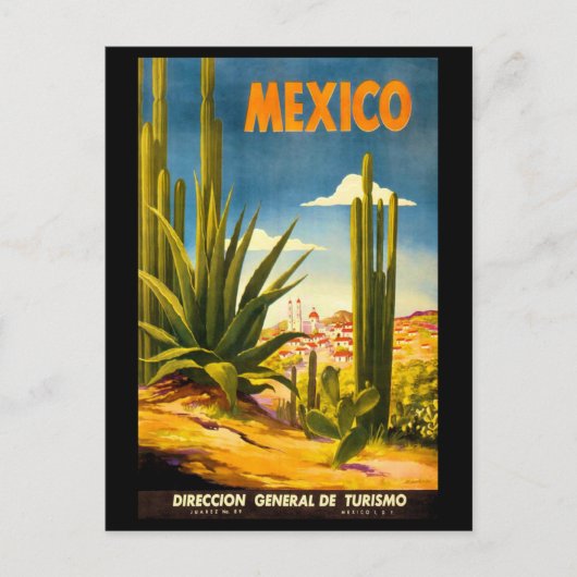 Mexiko Reiseplakat Postkarte (Vorderseite)