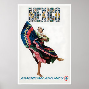 Mexiko-Reiseposter Mexikanische Volkstanzkunst Poster