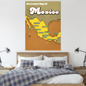 Mexiko-Retrokarte Leinwanddruck (Insitu (Schlafzimmer))