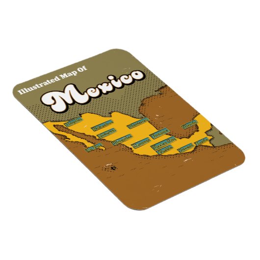 Mexiko-Retrokarte Magnet (Rechte Seite)