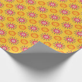 Mexiko Rosa Gelbe Sonnenblumen Blumenmuster Geschenkpapier (Ecke)