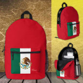 Mexiko, Roter Rucksack, mexikanische Flagge / patr Bedruckter Rucksack