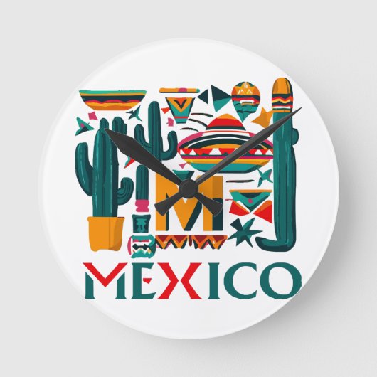 MEXIKO RUNDE WANDUHR (Vorderseite)