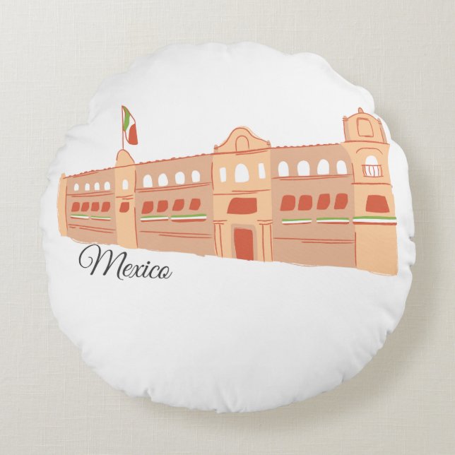 MEXIKO RUNDES KISSEN (Vorderseite)