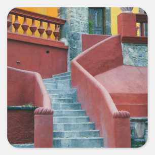 Mexiko, San Miguel de Allende, farbenfroh Quadratischer Aufkleber