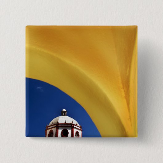 Mexiko, San Miguel de Allende. Kirche gerahmt Button (Vorderseite)